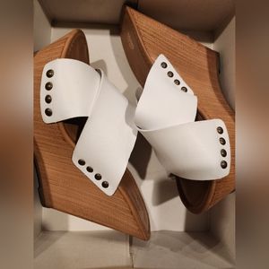 White summer wedges